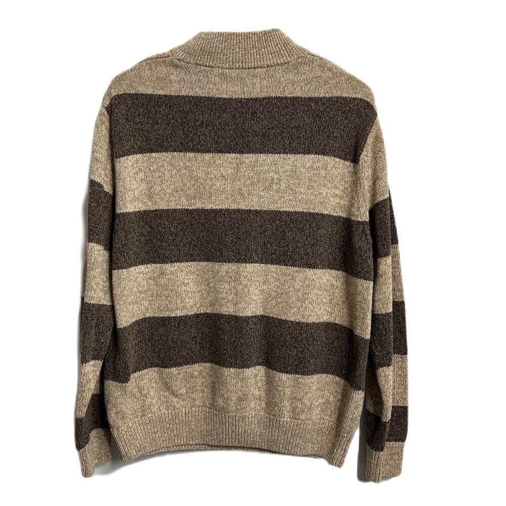 Men's Chaps Zip Up Sweater Two Tone Brown XL - Picture 3 of 4